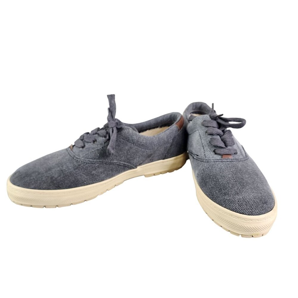 Mens Cambridge Classics Sportsman Canvas Sneakers Gray With Beige Sole Size 10M